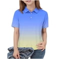 thumbnail image 2 of ZOYOEN Boys Gradient Polo Shirts- Breathable Summer Fashion Short Sleeve Kids Performance Shirts Light Blue Size 5-14, 2 of 7