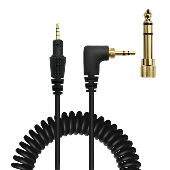 Replacement Coiled Cable for HDJX5X7 Headphones 3.5mm to 6.35mm Cord Featuring Strong Interferences Resistance