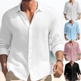 thumbnail image 3 of Mens Button Down Long Sleeve Plaid Check Shirts Casual Fit Formal Dress Tops Tee, 3 of 6