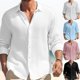 thumbnail image 3 of Mens Button Down Long Sleeve Plaid Check Shirts Casual Fit Formal Dress Tops Tee, 3 of 6