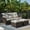 Brown/Beige, variant on PARKWELL 3-Piece Patio Conversation Set,Cushioned Sofa with Ottomans,Outdoor Furniture Sets,Brown Wicker and Blue Cushion