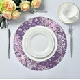 thumbnail image 5 of Butterflies and Flower Round Placemats Washable Placemats Non-Slip Heat-Resistant Table Place Mats for Dining Kitchen Holiday Party Table Decoration 15.4"-1PCS Table Mat, 5 of 7