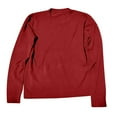 thumbnail image 4 of Crew Neck Long Sleeve Soft Pullover Sweater Women's Sweater Red 2XL, 4 of 4