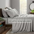 thumbnail image 4 of American Home Collection Bamboo Viscose Sheet Set - Silky Soft, Cooling for Hot Sleepers - 18 Inches Deep Pocket - Premium Sateen Finish - Full, Grey, 4 of 9