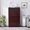 thumbnail image 2 of Woodpeckers Furniture and Mattress Solid Pine 5 Drawer Dresser Chest - Mahogany Finish-Color:Mahogany,Material:Pine Wood, 2 of 2