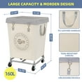 thumbnail image 2 of STORAGE MANIAC Cesto de lavandería comercial con marco de acero resistente, carrito de cesta de lavandería industrial de 160 L con ruedas para hotel, hogar, cuarto de lavado, 17.72 pulgadas de largo x, 2 of 5