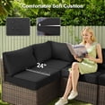 thumbnail image 5 of Gaildon 7 Piece Patio Furniture Set with Fire Pit Table, All Weather Outdoor Sectional PE Rattan, Patio Conversation Sets with Cushions for Garden Lawn Balcony Porch Deck, Black, 5 of 9
