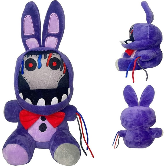 Yejue FNAF Withered Purple Bunny Plush Toys 11 Inches FNAF Security Breach Bonnie Doll Collectible Nightmare Freddy Plush Toys for Kids Fans Withered Purple Bunny