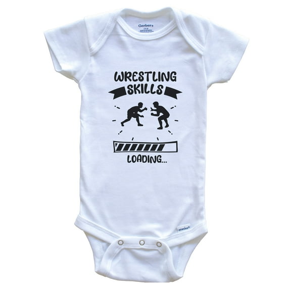 Wrestling Skills Loading Funny Wrestling Baby Bodysuit, 0-3 months white