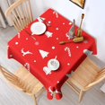 thumbnail image 2 of Christmas Square Tablecloth 52x52 Inch – Waterproof Polyester Printed Table Cover, Wrinkle Resistant & Washable for Kitchen Dining Picnic Party Decor, Single-v4-15, White, 2 of 6
