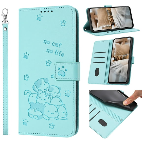 Leather Wallet Phone Case for Samsung S23 FE Cartoon Cat Dog Style Flip Card slot Wallet Case