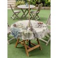 thumbnail image 5 of Outdoor Tablecloth with Umbrella Hole Zipper Vintage Eiffel Tower Round Tablecloth 60" Waterproof Outside Table Cloth Retro Love Floral Botanical Beige Patio Table Cover Tablecloths for Picnic Party, 5 of 8
