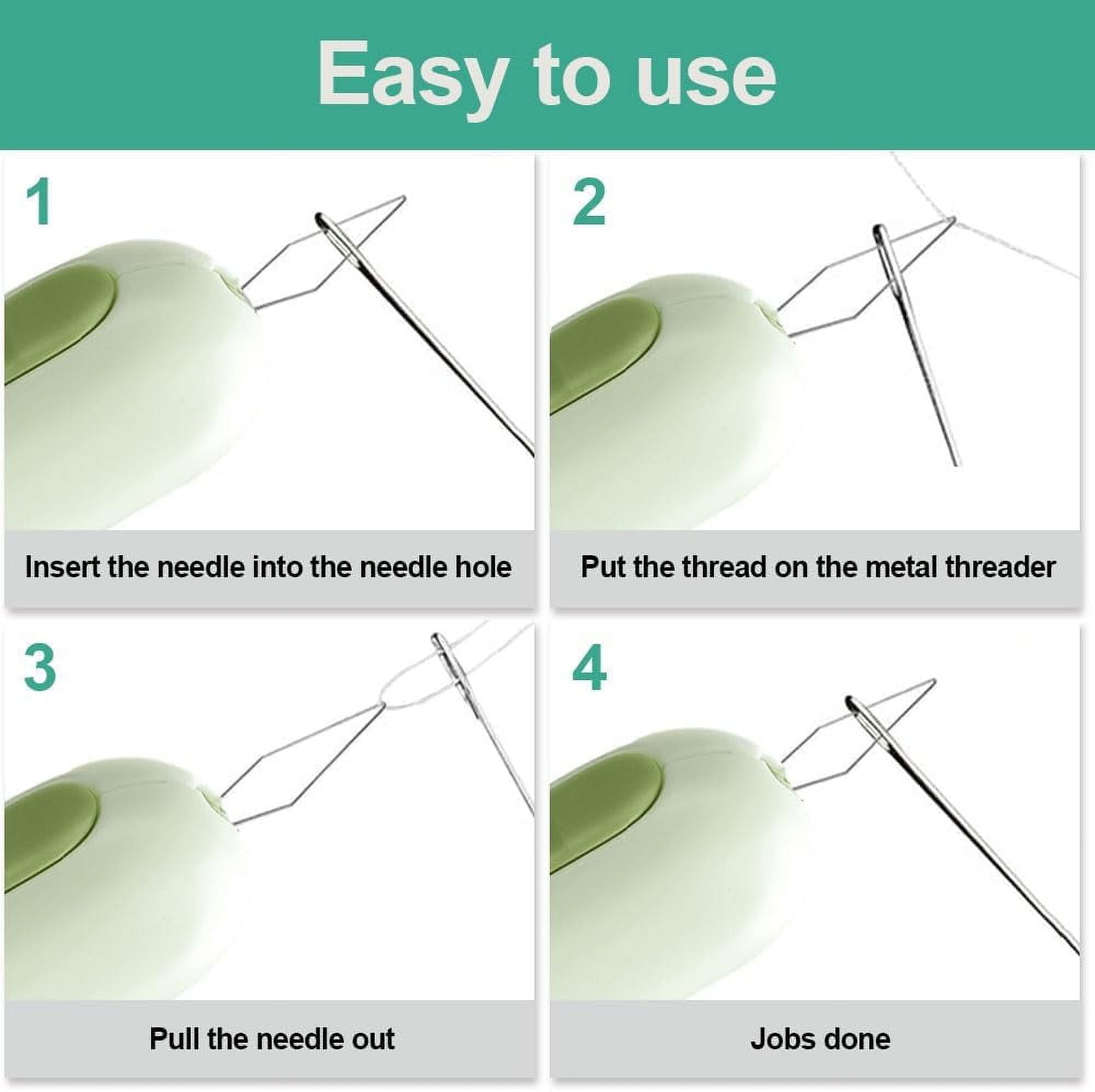 Needle Threader and Seam Ripper Tool, 2-in-1 Design, Upgraded for Sewing