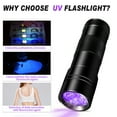 thumbnail image 3 of Linterna violeta 12led Lámpara de detección de dinero UV Ultravioleta 395 Detección de agente fluorescente JAMW Sencillez, 3 of 5