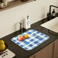 thumbnail image 5 of Yayeee Dish Drying Mat for Kitchen Counter 16" x 18" Microfiber Super Absorbent Coffee Decorative Pad, Blue Plain, 5 of 9
