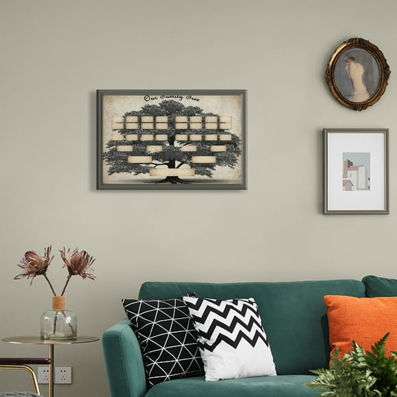Yhmxh Home Decor,Room Decor,Bathroom Decor Family Tree Chart Diy Gift Family Tree Diagram Handwritten To In Family Historys Canvas A Canvas