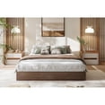 thumbnail image 3 of Ourlova Queen Size Wood Platform Bed Frame Wooden Bed Frame Without Headboard Wood Slat Support No Box Spring Needed Easy Assembly Walnut, 3 of 7