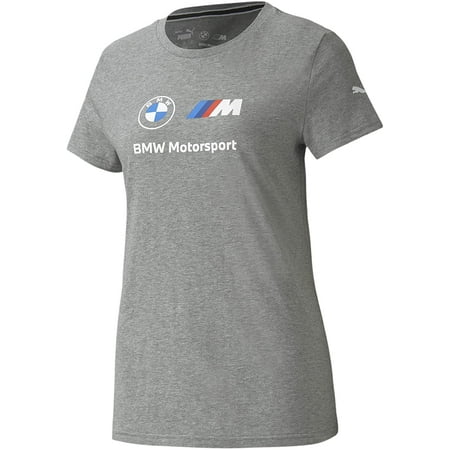 PUMA Womens Standard BMW M Motorsport Essentials Logo Tee X-Small Medium Gray Heather