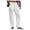 White, variant on Mens Cotton Linen Pants Loose Fit Drawstring Elastic Waist Trousers with Deep Pockets Lightweight Beach Summer Fashion Pants 5XL