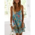 thumbnail image 7 of SHIBEVER Womens Dress Summer Casual Sleeveless Floral Dress for Women Sexy Boho Sun Beach Swing Mini Dresses Green, 7 of 7