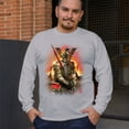 thumbnail image 4 of Apocalypse Reaper Long Sleeve T-shirt Fantasy Skeleton Knight with a Sword Medieval Legendary Creature Dragon Wizard, 4 of 7