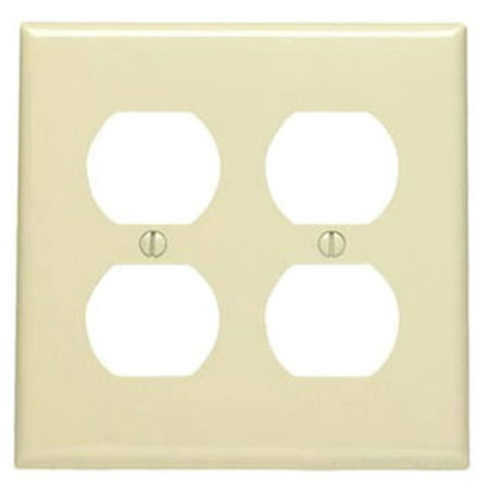 - Leviton 80716-GY 2-Gang, 2-Duplex, Receptacle Wallplate, Standard Size, Thermoplastic Nylon, Device Mount, Gray