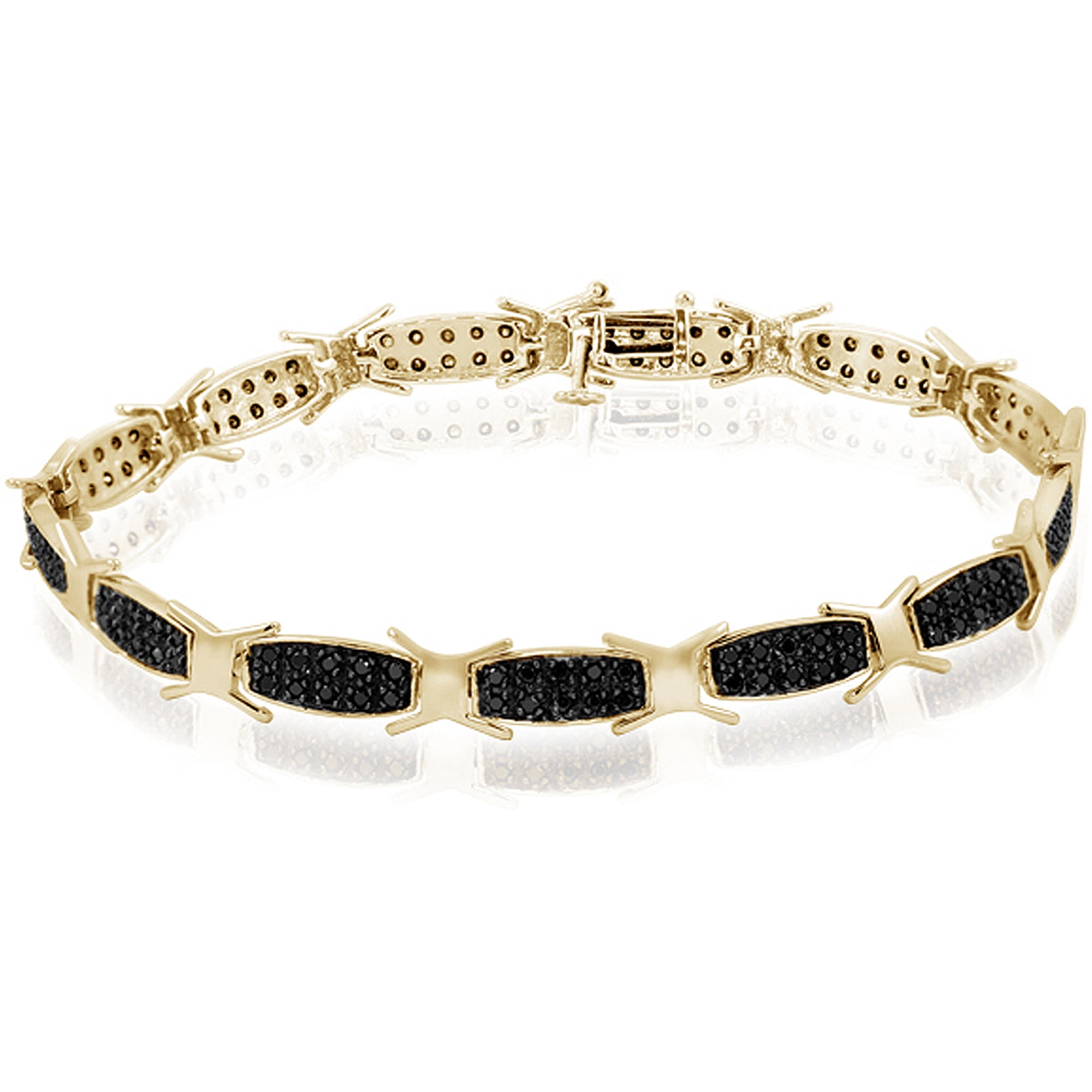 1.00 Carat T.W. Black Diamond Gold over Silver Bracelet - Walmart.com