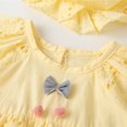 thumbnail image 4 of HWJAD Cotton Linen One-Piece Romper Dress and Hat Set for Infant Baby Girls Toddler Eyelet Embroidery Dresses Summer Outfits, 4 of 10