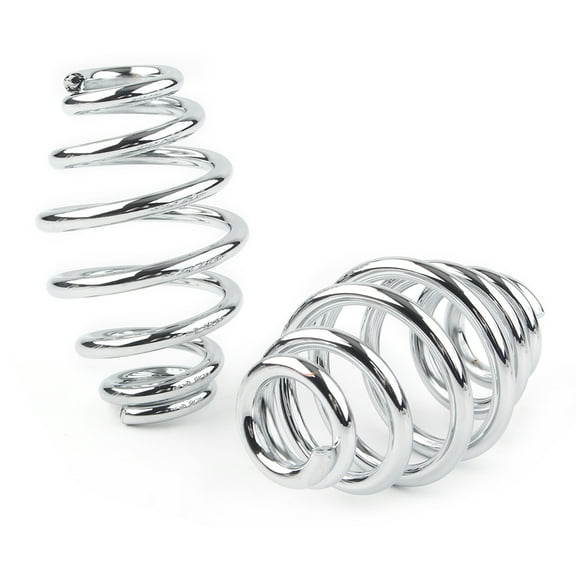 NS 3-1/8" x 1-3/4" Barrel Coiled Solo Seat Stainless Steel Springs for Harley Chopper Bobber Softail, Silver