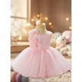 thumbnail image 4 of Spewahor Toddler Baby Girls Birthday Princess Dress 6 9 12 18 24 Months 2T 3T Sleeveless O Neck 3D Flower Decor A-line Ball Gown, 4 of 9