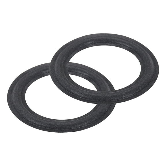2 Pcs 5 Inch Foam Speaker Edge Surround Rings 84x126mm(IDxOD) Perforated Subwoofer Rings Replacement Parts Black