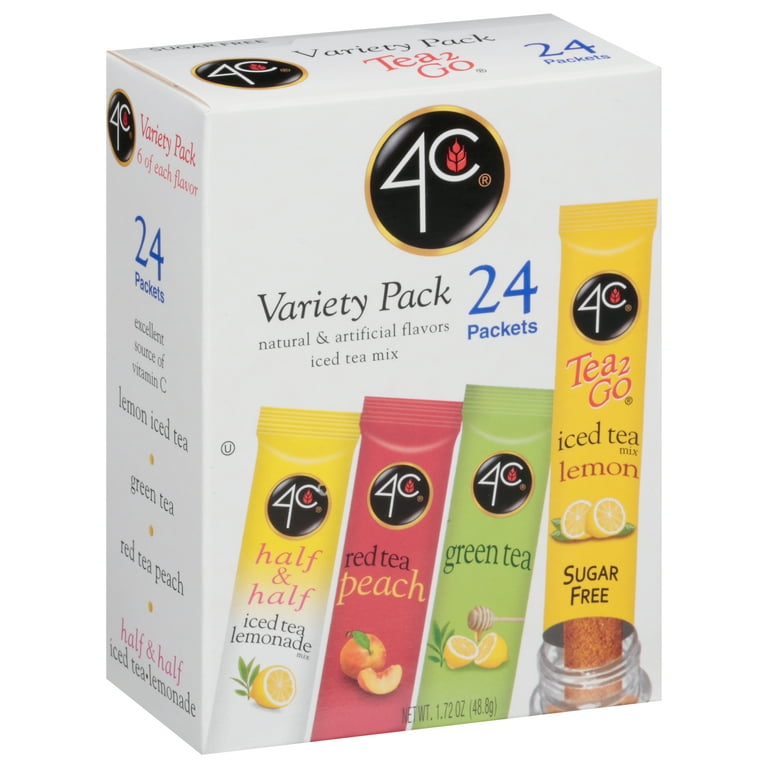 4C Totally Light 2 Go Sugar-Free Low Calorie Drink Mix, Variety