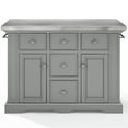 thumbnail image 3 of Pemberly Row Transitional Wood/Stainless Steel Kitchen Island in Gray/Chrome, 3 of 15