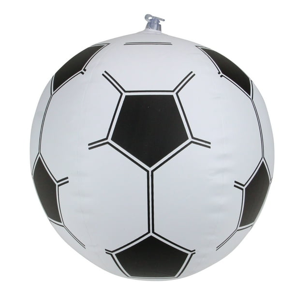 16" Black and White Inflatable Beach Soccer Ball Swimming Pool Toy