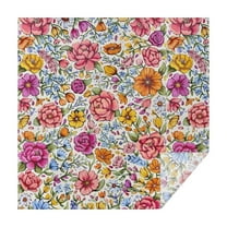 Pioneer Flower Floral Print Pattern Square Tablecloth,Waterproof Square Table Cover,Wipeable Spillproof Washable Table Cover for Home Kitchen Party Decor 42"X42"(107x107cm)