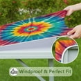 thumbnail image 6 of Colorful Tie Dye Mandala Pattern Square Fitted Tablecloth with Elastic Edge,Square Table Cover,Washable Elastic Table Cover for Home Kitchen Party Decor 34"x34", 6 of 6