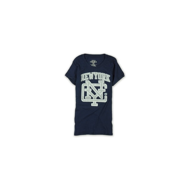 Ecko Unltd. T-Shirt Graphique Bling à Col Rond Ny pour Femmes, Bleu, Petit