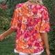 thumbnail image 5 of Blusa de manga corta con cuello redondo, blusa de manga corta, blusa informal redonda de manga corta para mujer, blusa de manga corta de alta capacidad, 5 of 7