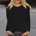 thumbnail image 6 of Delayuji Long Sleeve Going Out Tops for Women Casual Crew Neck Tops Fall Fashion 2025 Fitted Basic Tee Tunic Tops Pullover Womens Long Sleeve T Shirts Black S, 6 of 6