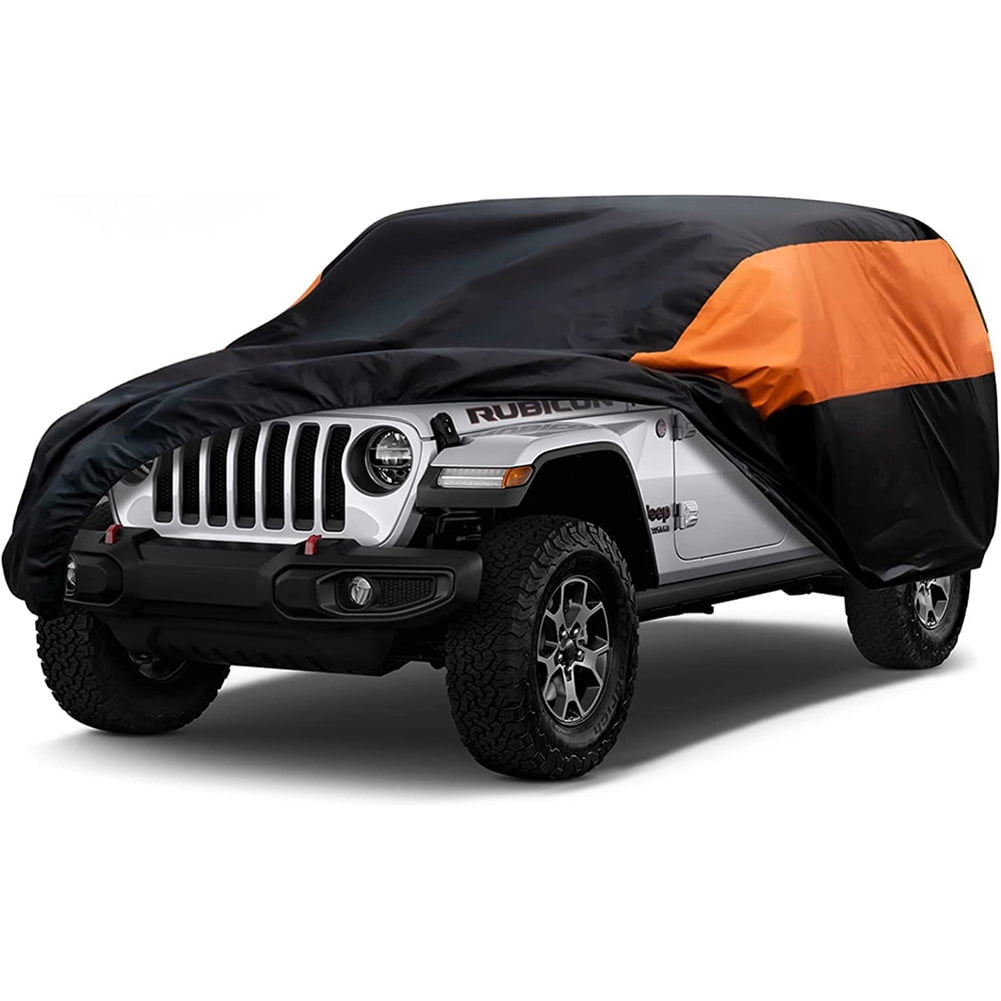 Waterproof and all-weather car cover for Jeep Wrangler, full outdoor coverage, snow, sun and UV protection, suitable for all 2-door Jeep Wranglers. Waterproof and all-weather car cover for Jeep Wrangler, full outdoor coverage, snow, sun and UV protection, suitable for all 2-door Jeep Wranglers.