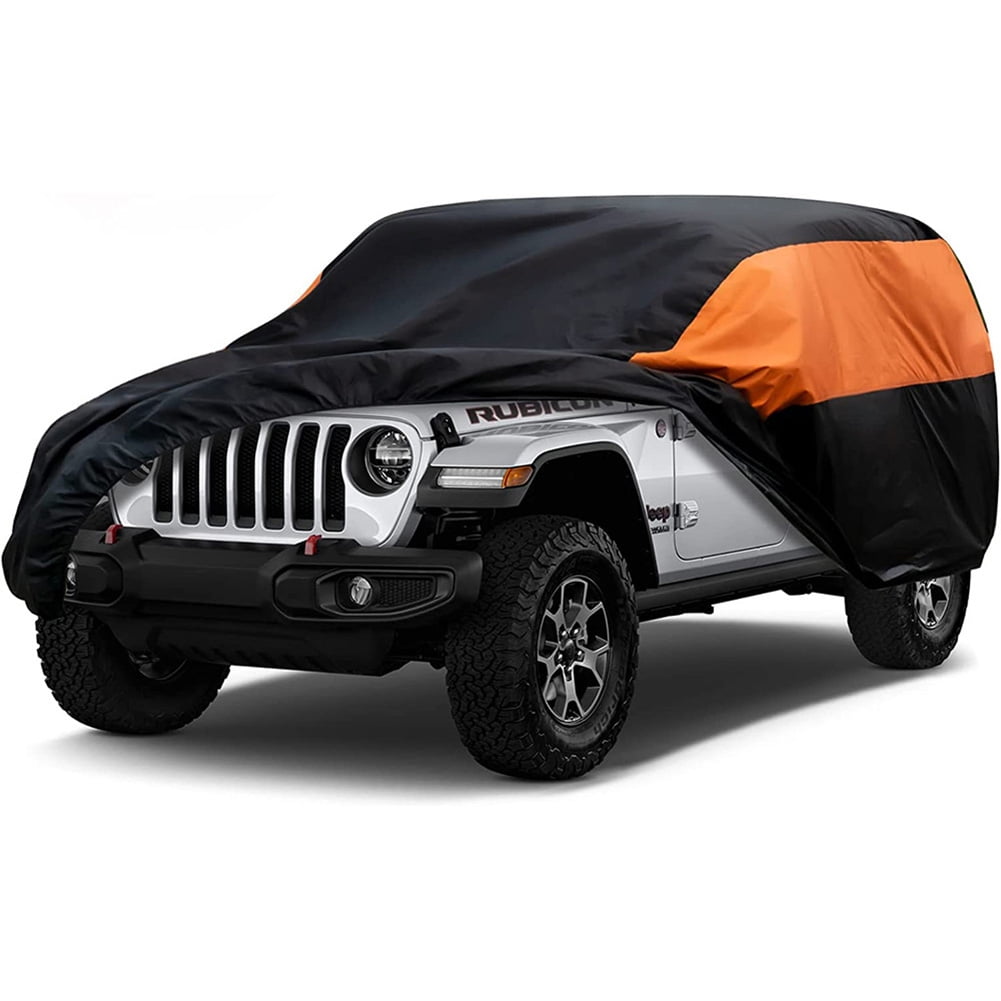 Jeep Wrangler all weather waterproof car cover, full exterior cover for  outdoor snow snow sun uv protection, universal fit for all Jeep Wrangler 2  doors 