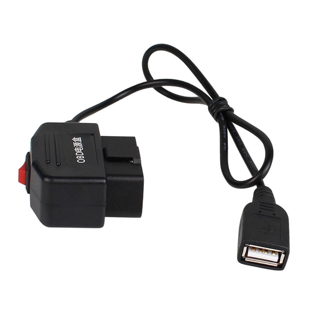 Juego de cableado OBD, Cable USB, adaptador hembra USB, estacionamiento las 24 horas, dos modos, 20cm, piezas de accesorios para cámara