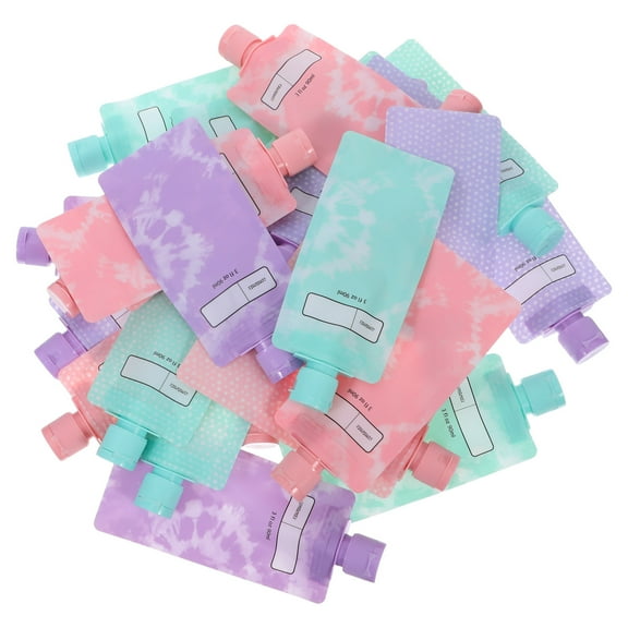 HONMEET 24pcs Leakproof Travel Squeeze Bottles 90ml Refillable Pouches for Shampoo Lotion Organizer Assorted Colors