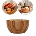 thumbnail image 6 of Esquirla 4xPremium Round Natural Wooden Salad Bowl Utensils Fruit Serving Bowls 8x6cm, 6 of 8