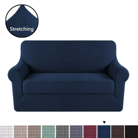 Polyester Elastic Sofa Slipcovers for Living Room Spandex Stretch Fabric Super Soft 2 Pieces, Stretching Skid Resistance Furniture (Best Fabric For Sofa Slipcovers)
