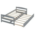 thumbnail image 6 of Twin Size Platform Bed with Trundle, Wooden Twin Bed,&nbsp;Platform Bed Frame, Twin Size Platform Bed with Twin Size Trundle, Gray, 6 of 6