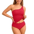 thumbnail image 1 of DGMIOCS Ensemble Tankini Modeste pour Femmes Bikini Grande Taille Rouge P, 1 of 5