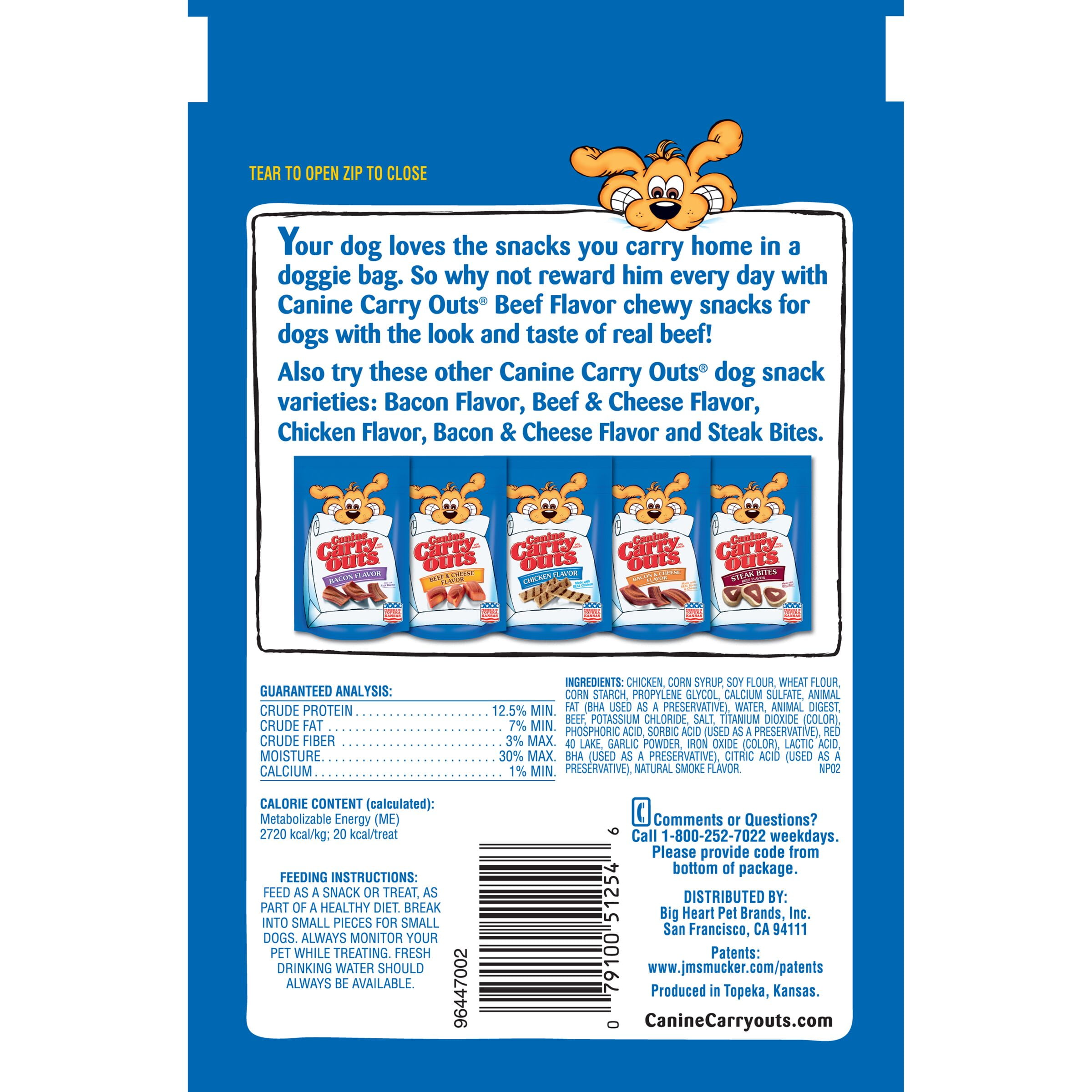 Canine Carry Outs Beef Flavor Dog Snacks, 5-Ounce