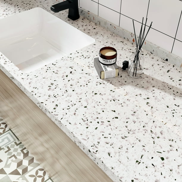 YENHOME White Granite Contact Paper for Countertops Contact Paper