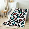 thumbnail image 2 of YST Rainbow Cheetah Print Throw Blanket for Couch Red Teal Animal Print Sherpa Blanket, Safari Leopard Fleece Blanket Wild Cheetah Blanket, African Wildlife Skin Bed Blanket Super Cozy, 2 of 6
